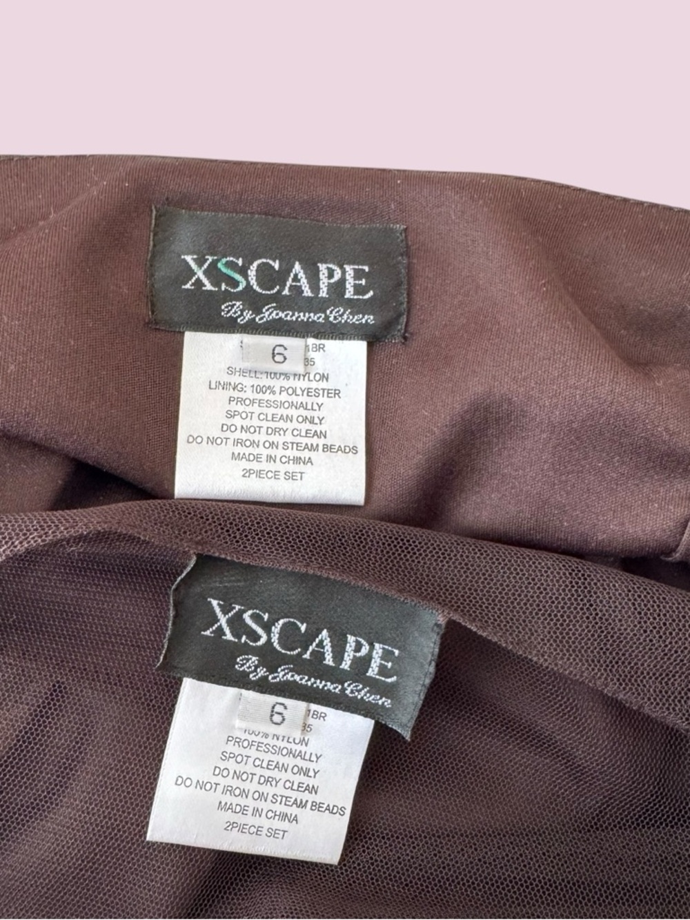 Vintage 90s Xscape Brown Beaded Fairy Maxi Dress and Shawl - Picture 13 of 13